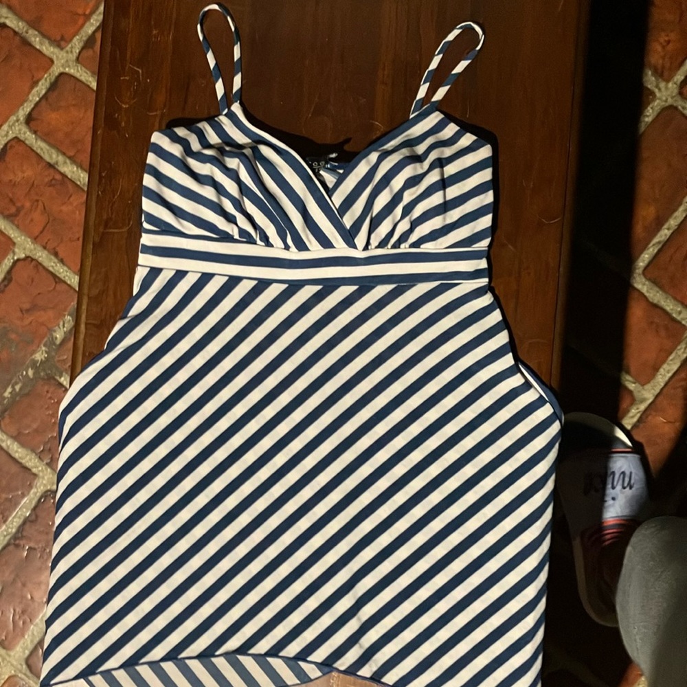 Navy Blue & White Striped Tank Top From Joyce Leslie. Summer Shirt.